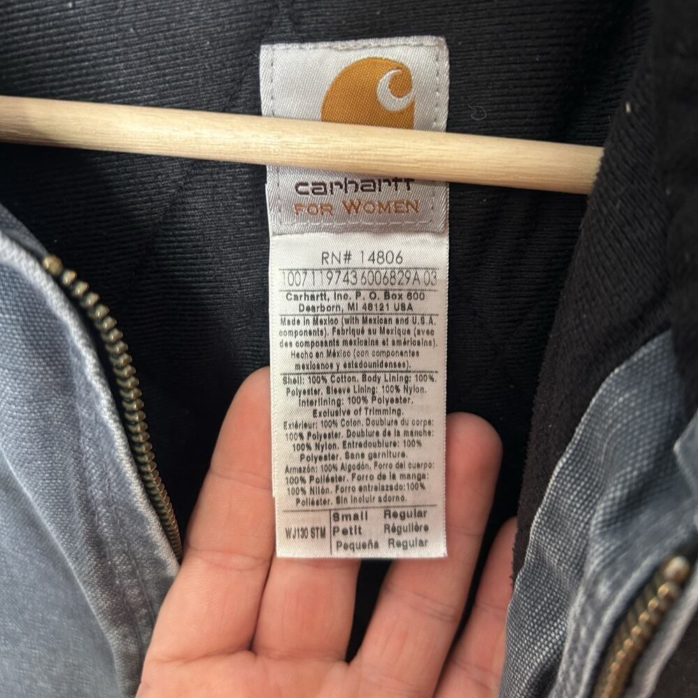 Y2K Carhartt Quilt-Lined Jacket “Stone Blue” WJ130 STM - Picture 9 of 10